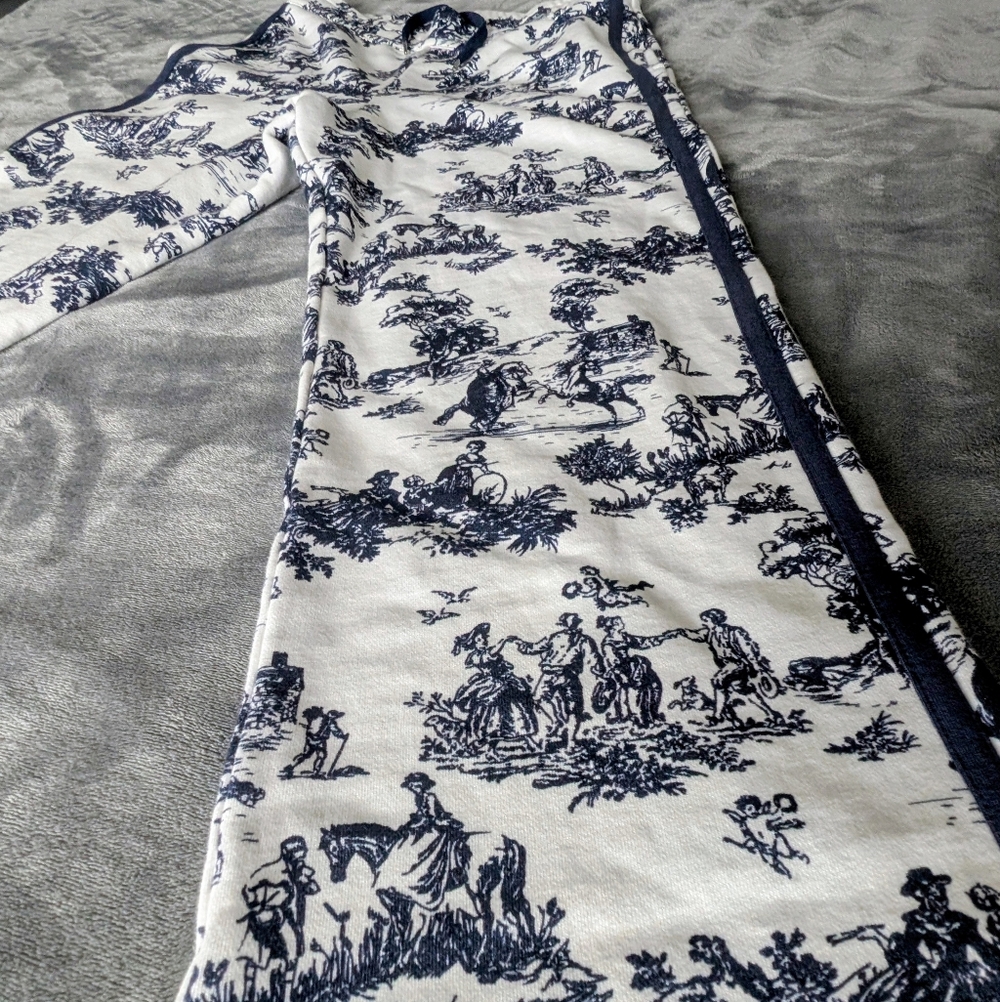 Carbon38 Blue and White Track Pants